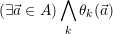 (∃⃗a ∈ A) ∧ θ (⃗a)
            k
         k
